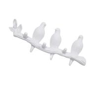 DIKACA Crochet Mural Décoratif Blanc Petit Oiseau, Lot de 3 Cintres Pratiques pour Vêtements et Accessoires, Cintre Adhésif sans Perçage, Cuisine, Salle de Bain et Entrée