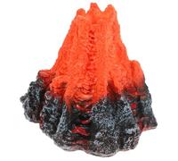 DIKACA Décor Volcan pour Aquarium en Résine Rouge Cachette pour Poissons et Reptiles, Décoration Réaliste et Délicate pour Aménagement de Bassin Domestique
