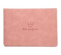 DIKACA Étui de Protection Certificat de Naissance en Cuir Rose, Couverture Anti-rayures pour Document, Protège-certificat, Dossier de Naissance Pratique et Résistant, Accessoire Bureau