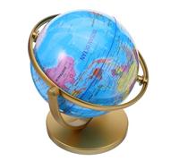 DIKACA Globe Terrestre Rotatif 20 Cm avec Support Doré, Carte du Monde HD en Anglais, Décoration de Bureau Éducative pour Apprentissage Géographie et Usage Scolaire