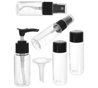 DIKACA Kit de Bouteilles de Voyage Rechargeables en Plastique Transparent Flacons à Pompe Compacts 1 Lot Conteneurs Cosmétiques Légers pour Shampoing Lotion Gel Voyages Camping