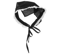 DIKACA Lace Triangular Headscarf With Adjustable Tie Band For Women Kitchen Use Secure Fit Hair Wrap Bandana With Floral Lace Accent Hair Accessory For Food Service