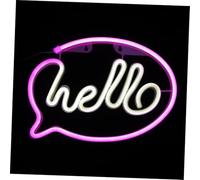 DIKACA Lampe Néon LED Hello Décorative USB pour Chambre Bar Restaurant Veilleuse Ambiance Petite Lampe USB Batterie