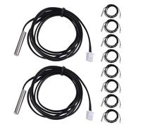 DIKACA Lot de 10 Sondes de Température Ntc Étanches 1m, Capteurs Filaires pour Congélateur, Climatisation et Usage Industriel, Câble Thermistance 3435, Sonde de Transmission