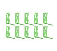 DIKACA Lot de 10 Supports Verts pour Cage à Oiseaux en Plastique Multifonctionnels, Clips Porte-Nourriture pour Perroquets, Pinces à Fruits et Légumes, Distributeurs