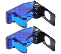 DIKACA Lot de 2 Couvercles Rabattables Transparents Bleus en Plastique Étanche pour Protection de L’Interrupteur à Bascule Cache de Sécurité Résistant à la Poussière L’Eau Usage