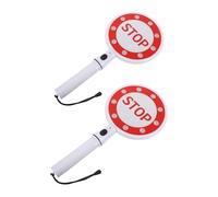 DIKACA Lot de 2 Panneaux de Signalisation Portatifs en Plastique Léger Poignée, Double Face Rouge et Blanc, pour Gestion du Trafic et Sécurité Routière