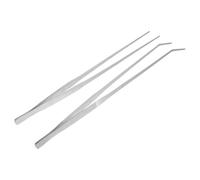 DIKACA Lot de 2 Pinces à Nourrir les Reptiles en Acier Inoxydable Longues de 48 CM Tête Droite et Tête Courbée Accessoires Solide pour Terrarium et Aquarium Outil Pratique