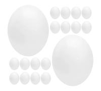 DIKACA Lot de 24 Œufs Factices en Plastique Blanc Opaque Taille 3 pour Calopsittes et Inséparables, Œufs de Simulation Réalistes pour Nidification et Arrêt de Ponte, Accessoires