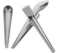 DIKACA Lot de 3 Mangeoires en Acier Inoxydable pour Pinsons et Oiseaux, Cuillères à Nourriture Multifonctions, Pelle à Mangeoire pour Nichoir, Accessoires pour Alimentation d'oiseaux