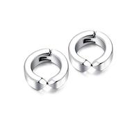 DIKACA Lot de 3 Paires de Boucles D'oreilles sans Perçage en Acier Titane, Clips D'oreilles Indolores Finition Or, Acier et Noir, Taille Standard Unisexe pour Usage Quotidien et