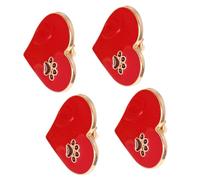 DIKACA Lot de 4 Broches Bijoux en Alliage Émail Cœur de Patte, Épingle D’amour Légère et Compacte, Accessoires Mode pour Femmes Paquet, Vestes, Fêtes et Anniversaires