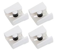 DIKACA Lot de 4 Crochets Adhésifs Porte-Balai et Porte-serpillière sans Perçage, Support Mural Blanc Antidérapant en Caoutchouc, Organisateur Mural pour Rangement Garage, la