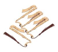 DIKACA Lot de 4 Marque-Pages en Bambou Forme Saxophone Pompon Léger et Décoratif Accessoire de Lecture Pratique pour Bureau et Scolaire pour Retrouver Facilement Vos Pages Lues