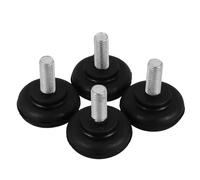 DIKACA Lot de 4 Pieds de Table en Caoutchouc Antidérapants et Amortisseurs Réglables M12 X 30 MM, Patins de Nivellement pour Meubles, Protection Anti-Vibration et Protection des Sols,