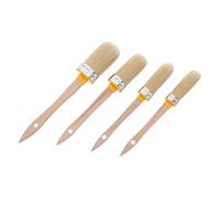 DIKACA Lot de 4 Pinceaux Ovales pour Peinture à la Main Poils Résistants et Manche Court Tailles 2 4 6 8 Pinceaux Plats Précis pour Bords et Coins pour Murs Meubles et Travaux