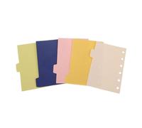 DIKACA Lot de 5 Intercalaires A7 pour Classeur à Feuilles Mobiles, Onglets Latéraux, en Plastique Transparent, Séparateurs D’index pour Agenda et Organiseur, Séparateurs Fichiers