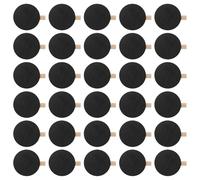 DIKACA Lot de 50 Mini-panneaux Tableau Noir avec Pince Ronde en Bois, Clips Porte-notes Réutilisables pour Bureau et Maison, Étiquettes Ardoise Noires pour Messages, Listes et