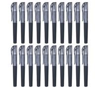 DIKACA Lot de 50 Stylos à Bille Gel Noirs Capuchon, Pointe Fine Courte de Balle, Stylo de Poche Compact pour École, Journal et Prise de Notes, Écriture Fluide et Séchage Rapide