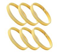 DIKACA Lot de 6 Brassards Métalliques Dorés à Ressort pour Homme Bracelets Manchette Extensibles Réglables Support Antidérapant pour Manches de Chemise Accessoires Mode Polyvalents