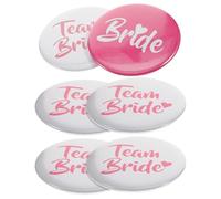 DIKACA Lot de 6 Broches Enterrement de Vie de Jeune Fille Badges Team Bride Accessoires pour Cortège Nuptial Présents Fête Nuptiale Épingles Décoratives pour Mariée