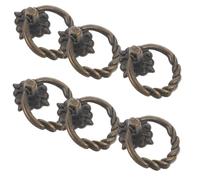 DIKACA Lot de 6 Poignées de Tiroir en Alliage de Zinc Rétro Style Européen Grandes Dimensions Vis Boutons de Placard pour Tiroirs Armoires et Boîtes à Bijoux Finition Antique