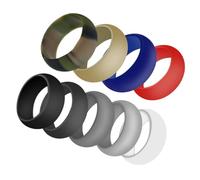 DIKACA Lot de 9 Bagues de Sport en Silicone Taille 9 Anneaux Ronds Unisexes Multicolores Bagues Sport et Activités Quotidiennes Alliages Sûrs pour Femmes et Hommes Couleur Aléatoire