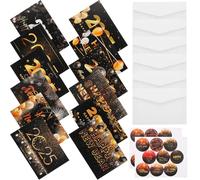 DIKACA Lot de Cartes de Vœux de Année 2025 avec Enveloppes et Autocollants Cartes Vierges pour Messages Manuscrits Kit Complet pour Fêtes de Nouvel An Invitations et Célébrations