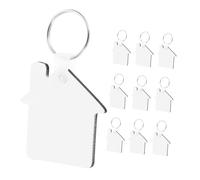 DIKACA Lot de Porte Clés Vierges Forme de Maison pour Sublimation Accessoires Durables et Résistants Décoloration pour Récompenses Scolaires et Créations DIY