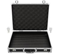 DIKACA Mallette Boîte à Outils en Alliage D'aluminium Noire 10 Pouces Serrure et Clé, Mallette Rigide Multifonction pour Rangement Cosmétique et Remède, Grosse Capacité Portable