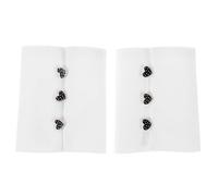 DIKACA Manchettes Amovibles en Coton Blanc pour Femme, Rallonge de Chemise Boutons Cœur, Poignets Décoratifs Détachables pour Chemisier et Robe, Accessoires Mode Polyvalents et