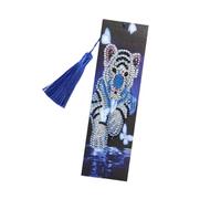 DIKACA Marque-page DIY à Peinture de Perles Résine Motif Tigre Signet Pleine Perceuse à Diamants Artisanat Fait Main avec Pompon Décoration Lecture Créative pour Chaque Âge