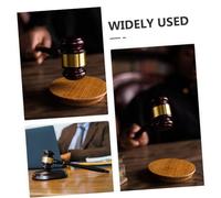 DIKACA Marteau de Juge Bois Massif avec Base Gavel Denchères Classique Finition Lisse pour Juge Avocat et Commissaire Priseur