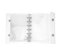 DIKACA Mini Classeur Fermeture à Bouton Pression en Pvc avec 5 Anneaux A7 Transparent Pochette Intérieure 20 Pièces, Structure à Feuilles Mobiles Haute Transparence pour Usage