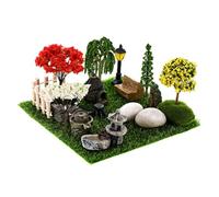 DIKACA Miniature Jardin Décoratif Set Mini Arbres Artificiels Fausse Pelouse et Accessoires pour Micro Paysage Décoration pour Maison de Poupée et Extérieure