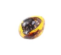 DIKACA Pendentif en Résine Jaune de Goutte D'eau Pierre D'ambre et Cire D'abeille, Bijou Élégant et Délicat pour Femme, Accessoire de Mode Unique