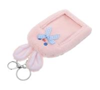 DIKACA Photocard Holder Plush Badge Keychain Rabbit Id Card Sleeve Portable Lightweight Student Office Badge Protector
