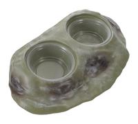 DIKACA Plateau Alimentation Magnétique pour Reptiles avec Double Bol Suspendu Vert Bac Nourriture et Eau pour Lézards Dragons Barbus et Serpents Installation Facile et Antidéversement