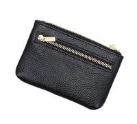 DIKACA Pochette à Monnaie Femme Noire en PU avec Fermeture Éclair