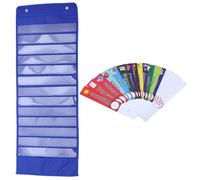 DIKACA Pochette Murale Calendrier Compartiments Oxford Bleu Pochettes de Rangement Suspendues pour Planning Familial et Éducatif Organiseur et Facile à Accrocher pour Salle de Classe et