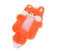 DIKACA Porte-cartes en Peluche Orange Renard, Étui Photo Animal Mignon avec Porte-clés, Pochette pour Cartes Bancaires et Badges, Accessoire Bureau et Scolaire Pratique et Doux