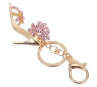 DIKACA Porte-Clés Talon Haut en Alliage Orné de Cristaux Étincelants Breloque pour Paquet à Main Accessoire Léger et Compact pour Clés de Voiture et Ornements de Paquet