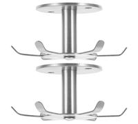 DIKACA Porte-ustensiles suspendu 2pcs Crochet pivotant à six griffes en acier inoxydable pour cuisine, rangement sous meuble, suspension d’ustensiles, organisation de sacs et clés