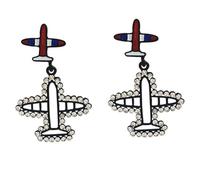 DIKACA Puces Oreilles Plates Avion Bijoux Percés Décorés de Diamants Accessoires pour Femmes et Jeunes Filles