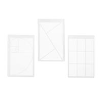 DIKACA Règle Artistique Plastique 3 Pièces Golden Ratio, Outil de Composition pour Photographie et Dessin, Échelle de Cadrage Précise, Visionneuse Nombre D’or, Outil Polyvalent