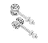 DIKACA Roulettes pour Porte Coulissante 2 Pcs Double Roulement Diamètre Extérieur 24 MM Galets en Acier Robustes Ensemble de Remplacement pour Portes de Placard Garage et Patio