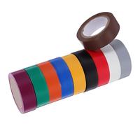 DIKACA Ruban Isolant Électrique PVC 18 MM X 10 M Lot de 10 Rouleaux Colorés Ruban de Câblage Automobile et Industriel Adhésif Haute Température pour Électricien Usage Intérieur et