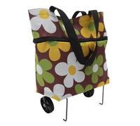 DIKACA Sac Chariot Courses Pliant avec Roues Sac de Shopping Trolley Léger Oxford Poignée Robuste à Roulettes Pratique pour Courses Au Supermarché