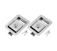 DIKACA Serrure à Poignée à Palette Inox Encastrée avec Clés Loquet Anti-grincement pour Portes de Véhicules Camions Remorques et Coffres Marines