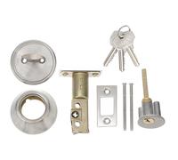 DIKACA Serrure de Porte D’Entrée Ronde Monoface en Acier Inoxydable Serrure à Clé de Confidentialité pour Porte Intérieure Verrouillage Sécurisé pour Chambre et Maison Installation